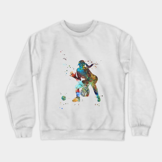 Girl softball player Crewneck Sweatshirt by RosaliArt